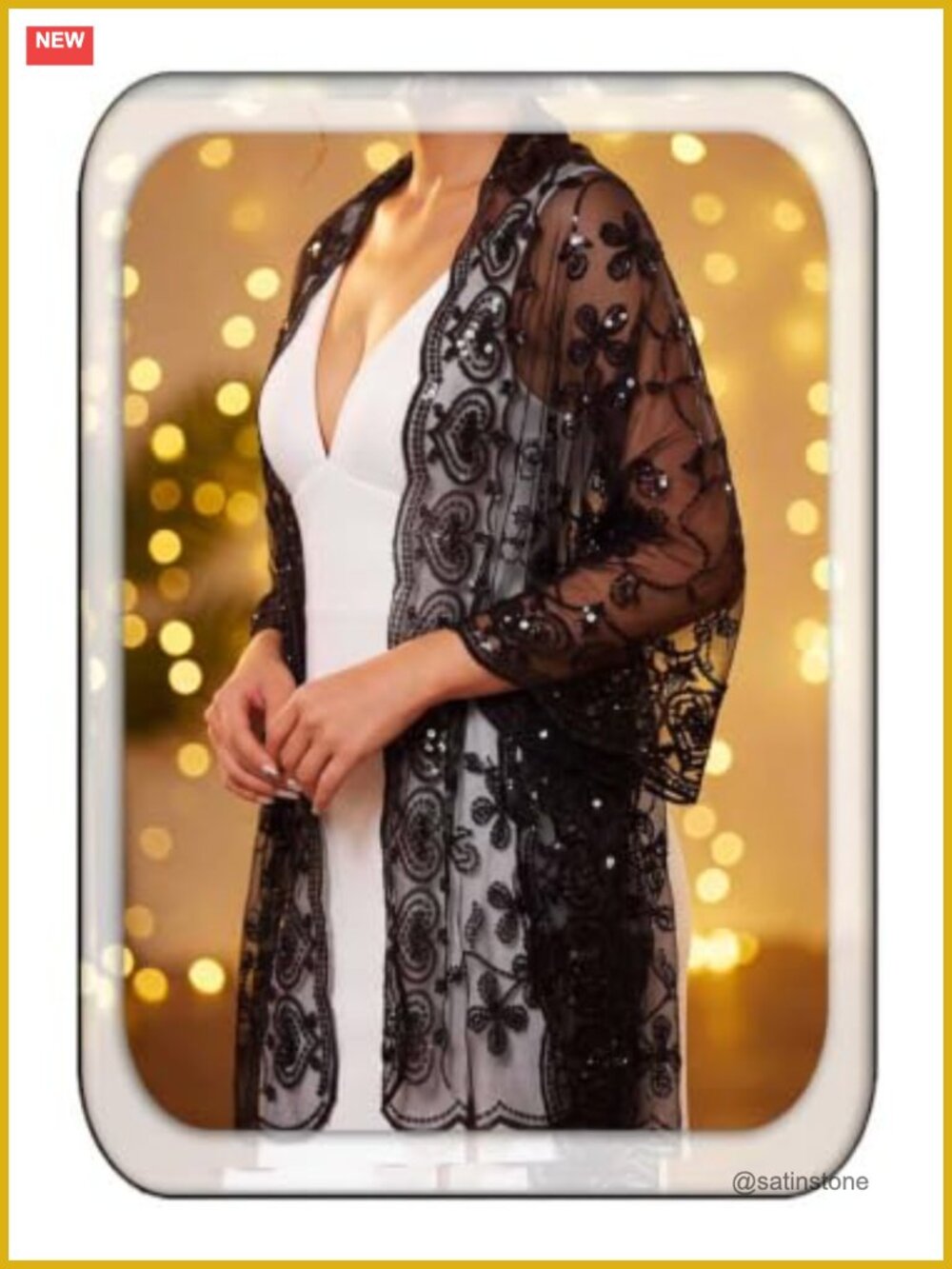 Sequin Shawl Wrap Sheer Evening Wedding Scarf for Women Brides